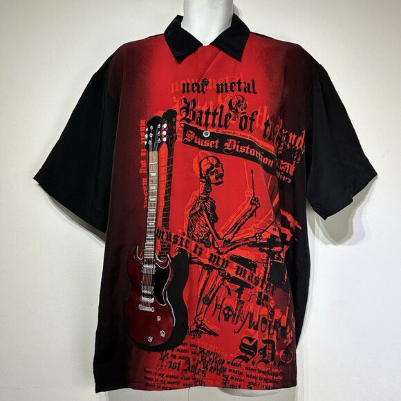 The Classic Rock House Metal Battle of The Bands Embroidered Button Up Shirt L - Picture 1 of 8